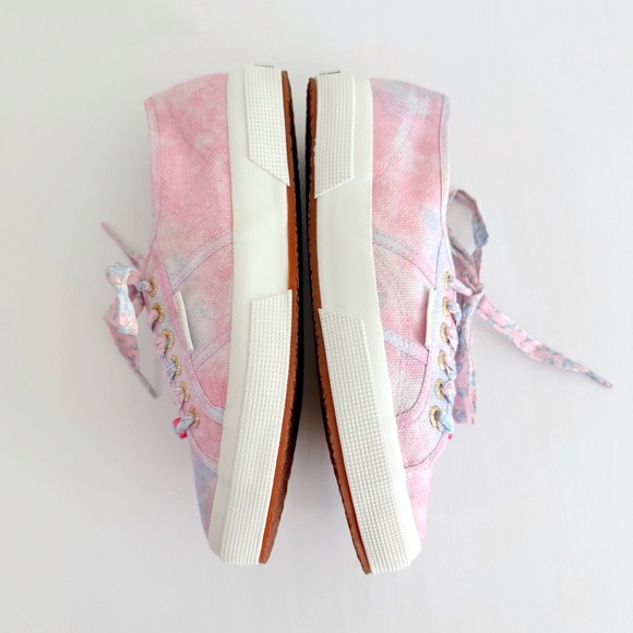 SUPERGA x LOVESHACKFANCY 2750 pink blue tie dye cotton candy canvas shoes - Picture 6 of 12